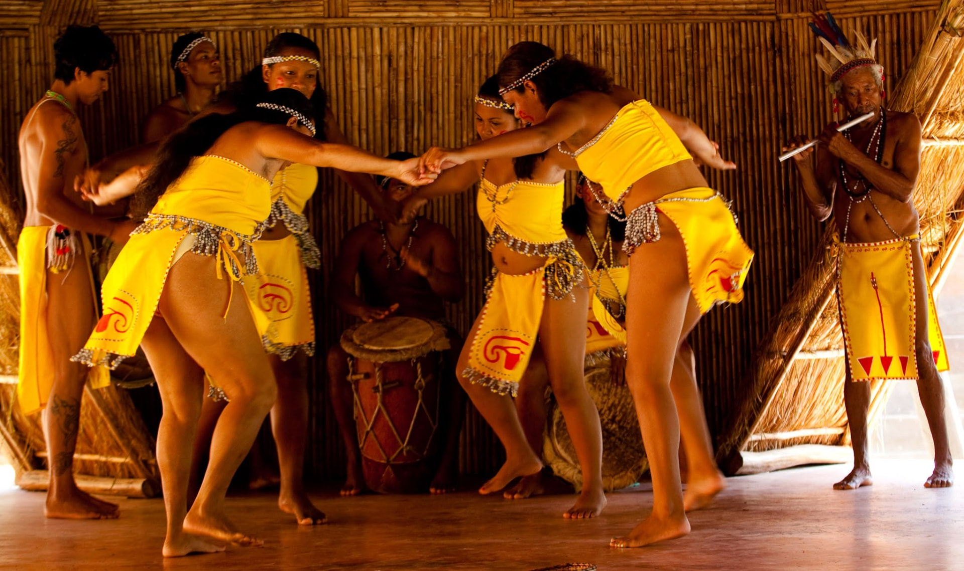 Kalinago dancers performing traditional dance
