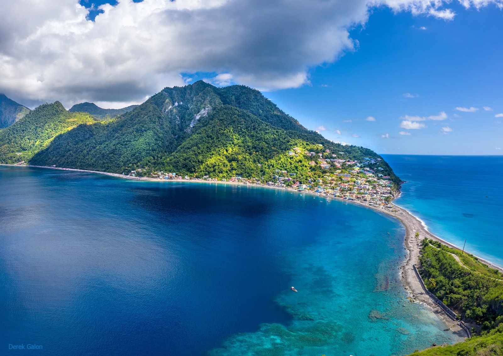 Aerial view of Scotts Head between the Atlantic and the Caribbean
